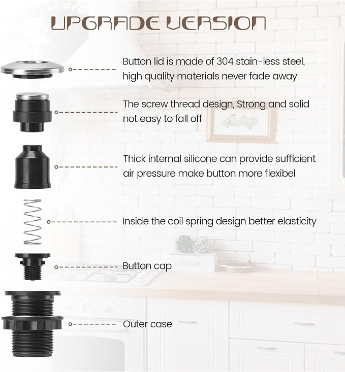 Garbage Disposal Air Switch Kit Sink Top Waste Disposal Stainless Steel - Image 2