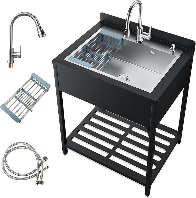 33inch Stainless Steel Freestanding Utility Sink by Unknown