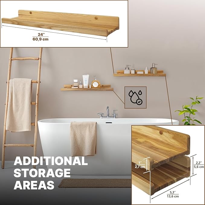 Floating Shelves for Wall 24 inch, Waterproof, Wall Storage Shelves - Image 6