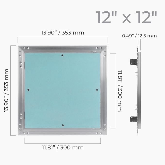 12" x 12" Drywall Access Panel – Waterproof Aluminum Frame Gypsum Hatch – Wall - Image 3
