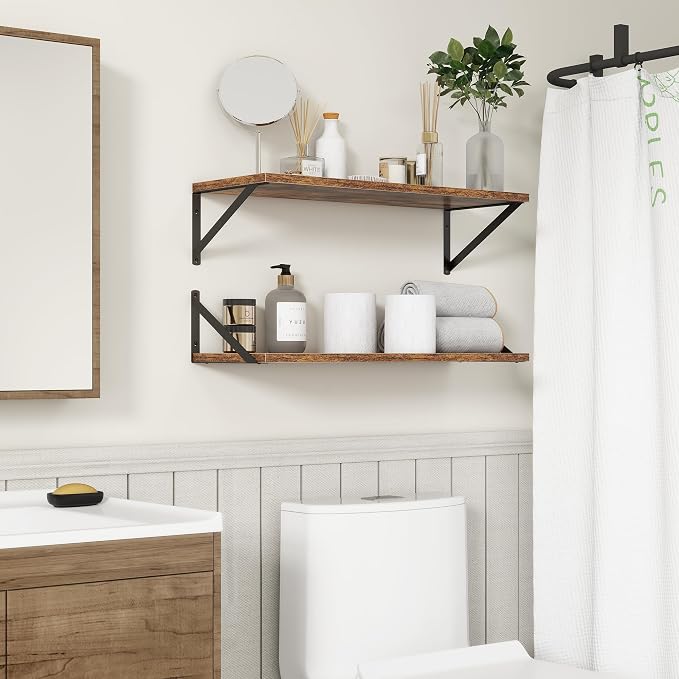 Fun Memories 27.5" W x10 D Floating Shelves, Large Wall Shelves 27.5 Inch Long - Image 2