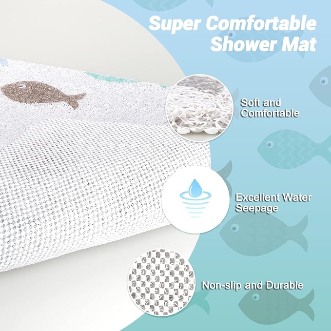 Shower Mat Non-Slip, Soft Comfort Bath Mat - Image 5