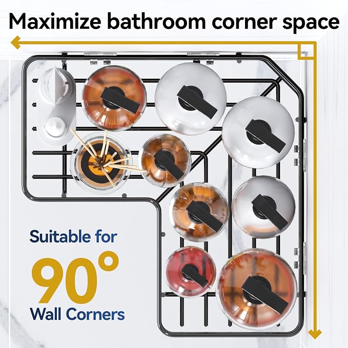YASONIC Shower Caddy Corner, No Drilling Shower Organizer Corner - Image 4
