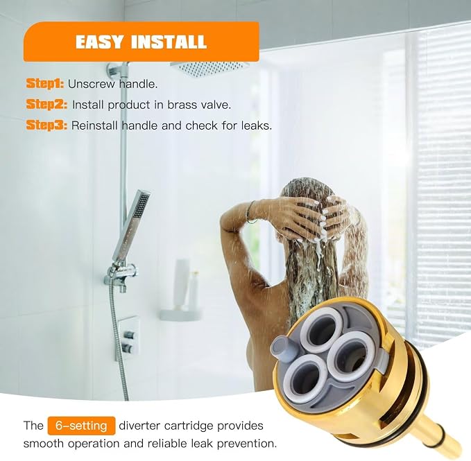 6 Setting Diverter Cartridge 6 way shower diverter valve Fit - Image 6
