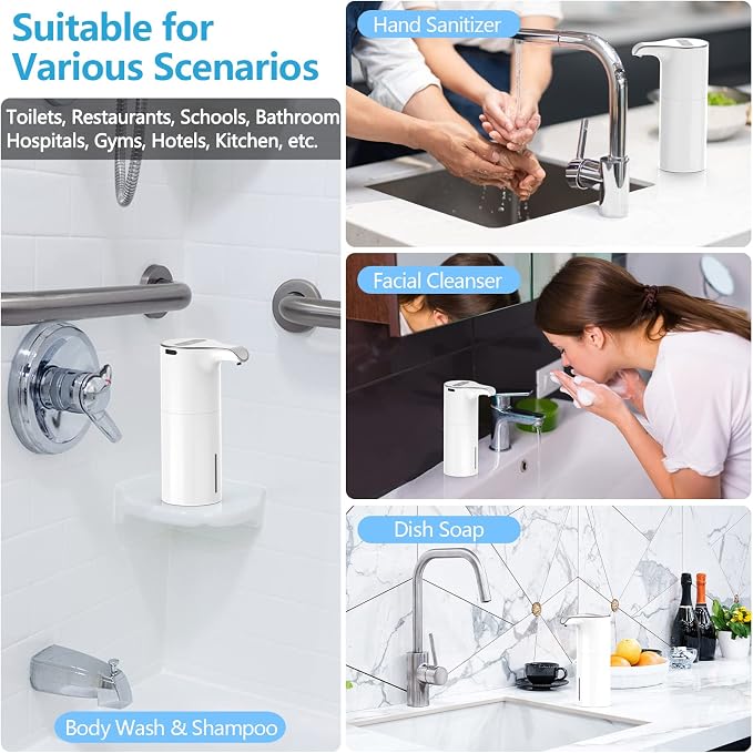 YIKHOM Automatic Liquid Soap Dispenser, 15.37 oz/450mL Soap Dispenser, - Image 6