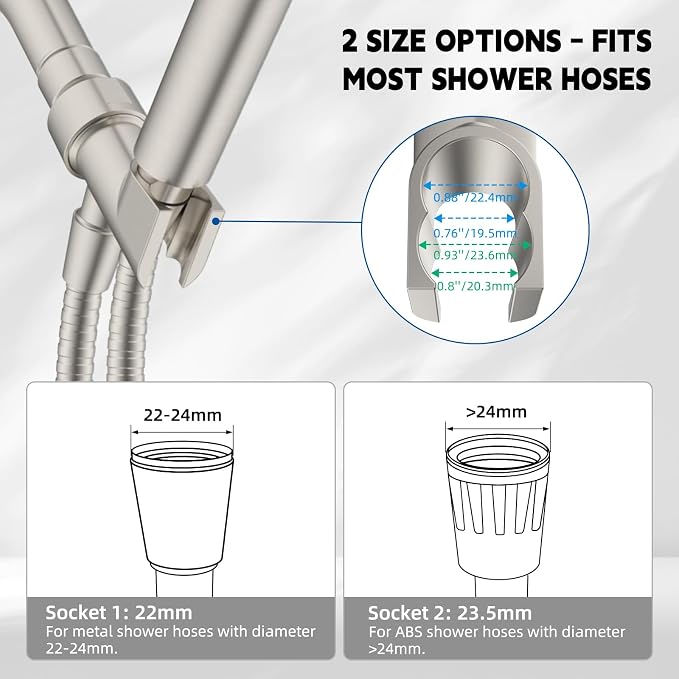 Hibbent Universal All Metal Handheld Shower Head Holder, Adjustable Solid Brass - Image 6