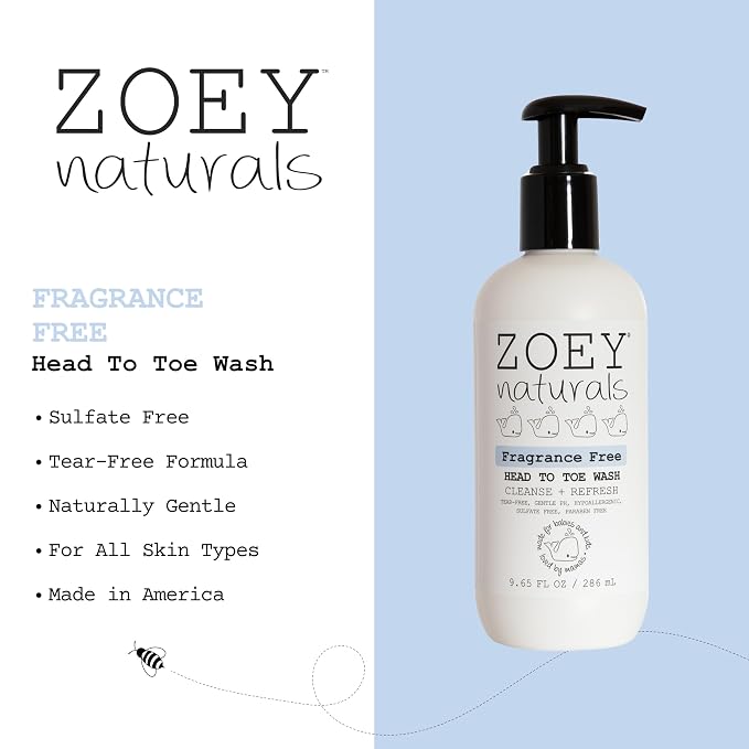 Absolutely Natural Zoey Naturals Fragrance-Free Head to Toe Baby & Toddler Wash - Image 3