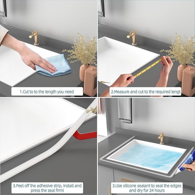 39Inch New Shower Threshold Water Dam Barrier, Collapsible Self-Adhesive - Image 9