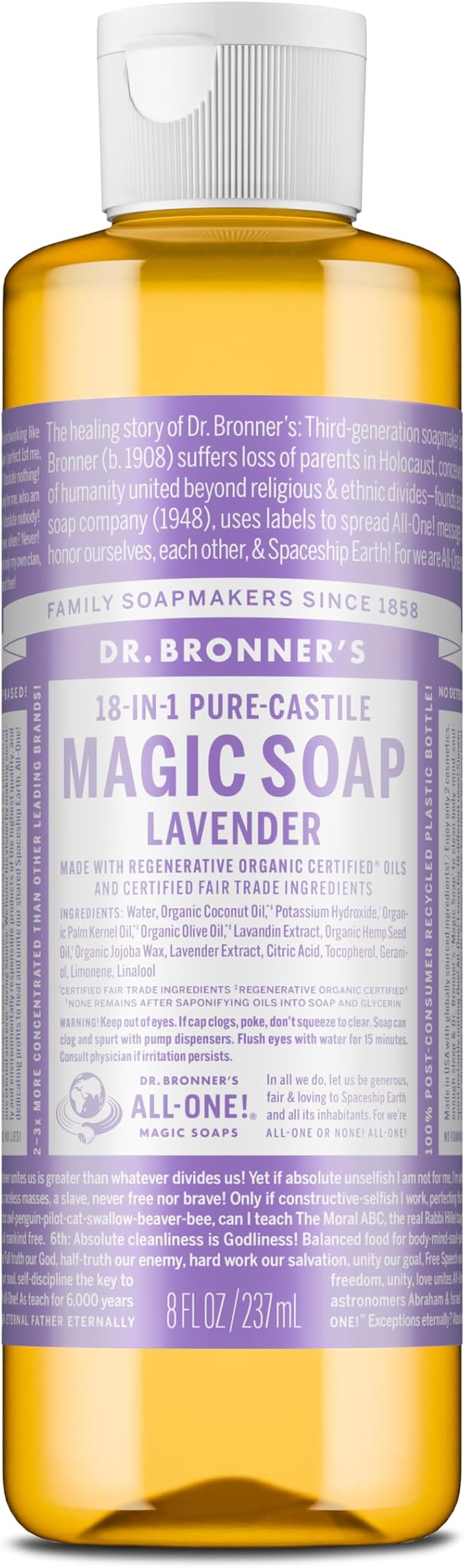 Dr. Bronner's Magic Soap-Pure-Castile Liquid Soap-Regenerative Organic by DrBronners