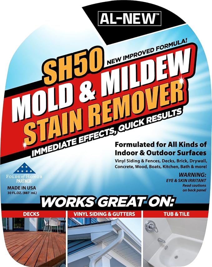 AL-NEW SH50 Mold and Mildew Stain Remover | Scrub Free Formula | Works Great on - Image 3