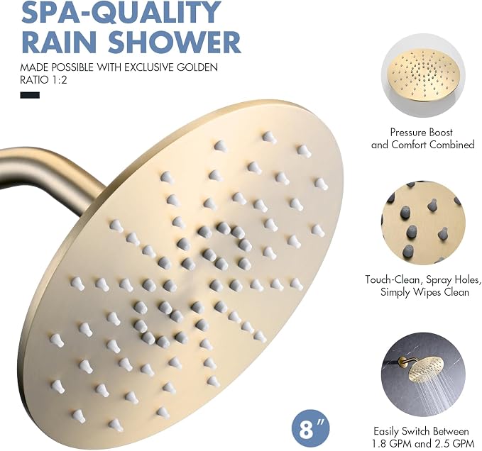 Rainfall Shower Head, MEDIOMI Rain Shower Head Set - Image 4