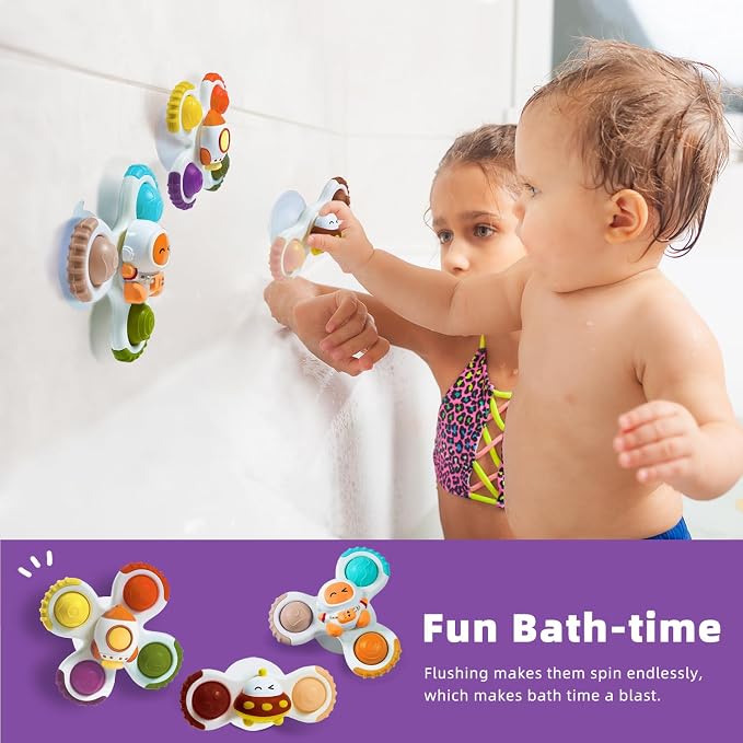LiKee Strong Suction Cup Fidget Rotating Sensory Bath Toys - Image 5