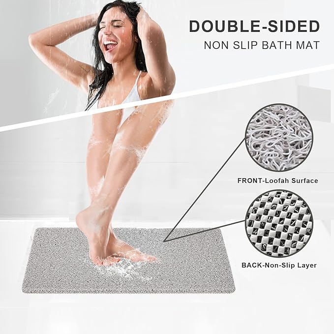 Nonslip Bathtub Mat, Anti Slip Bath Mat 0.6" Extra Thick, Quick Dry Bath Tub - Image 3
