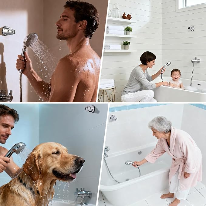 Hibbent 2 Pack Vacuum Suction Cup Shower Head Mount, Removable Shower Head - Image 9