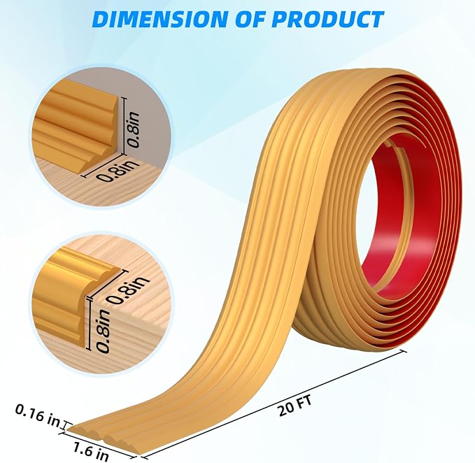 20FT Flexible Wall Corner Protector Moulding Trim, Peel and Stick Inside & - Image 4
