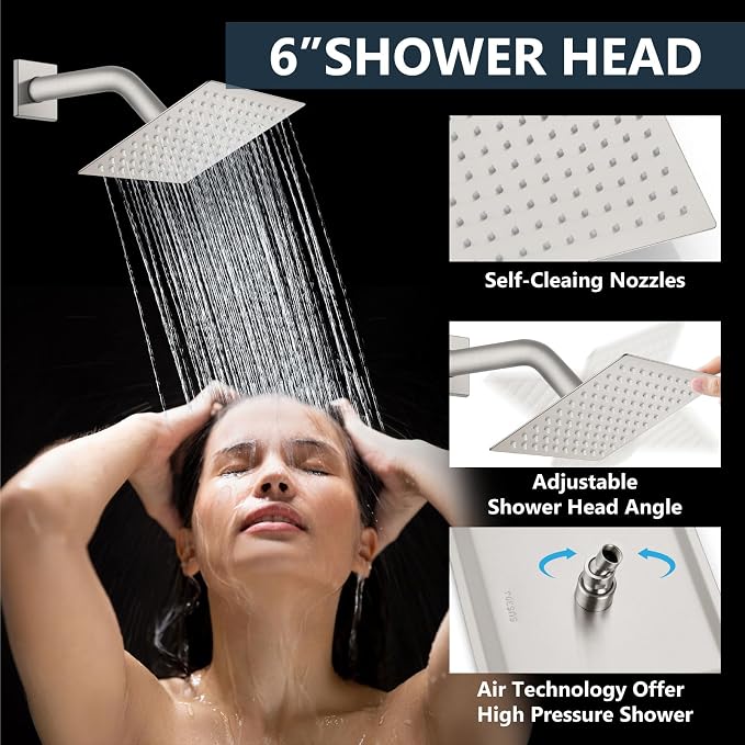 Aolemi Shower Faucet Set Ceiling Mount Shower System Rough-in Valve and Shower - Image 5