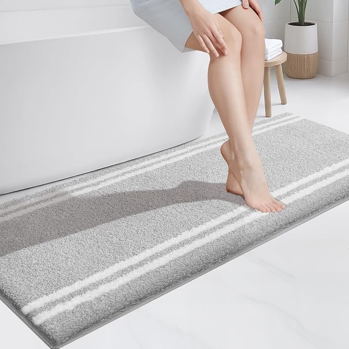 PURRUGS Bathroom Rug Non-Slip Machine Washable 24" x 60", Super Absorbent and by PURRUGS