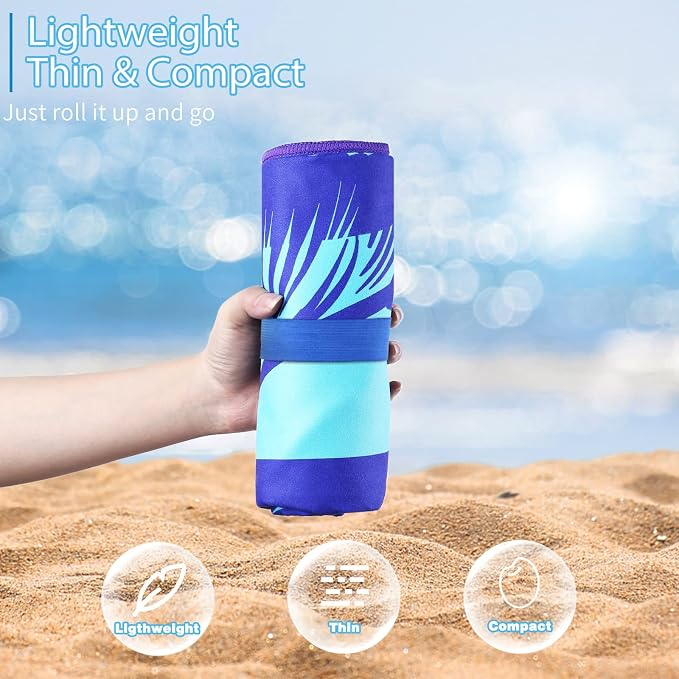 6 Pack Microfiber Oversized Lightweight Beach Towel 71"x32" Extra Thin Large - Image 2