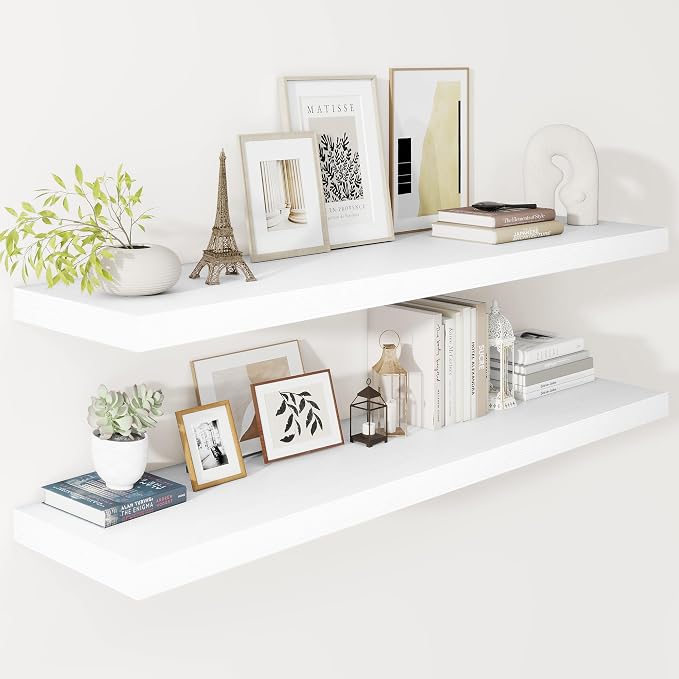 Vivelove 2" Thick Floating Shelves, 47.2 Inch X 12 Deep Shelves by VIVELOVE