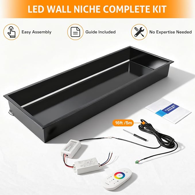 WICHEMI Stainless Steel Shower Niche 36" X 12", No Tile Needed Wall Niche - Image 6