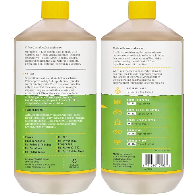 Alaffia Babies and Kids Bubble Bath, Gentle Baby Essentials - Image 2