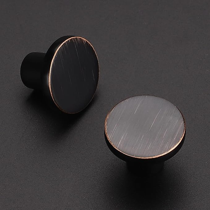 Ravinte 5 Pack Cabinet Knobs Oil Rubbed Bronze Kitchen Cabinet Knobs Round - Image 2