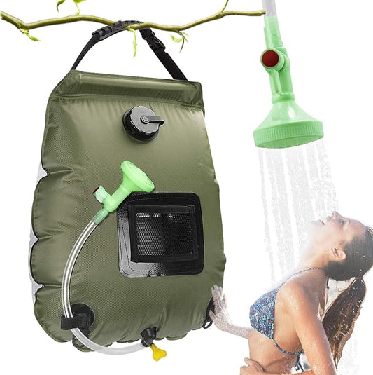 Solar Shower Bag, 5Gal Portable Solar Heating Camping Shower Bag, by Enjylaif