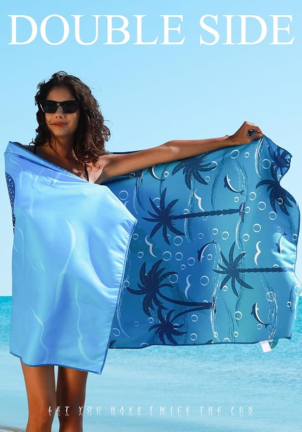 4 Pack Microfiber Lightweight Thin Beach Towel Sand Free Quick Dry Super - Image 7