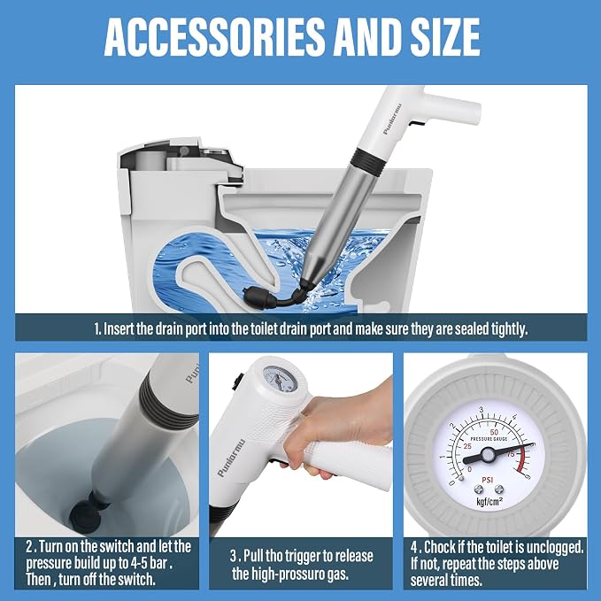 Electric Toilet Plunger, Unclog In One Shot, Remover - Image 4