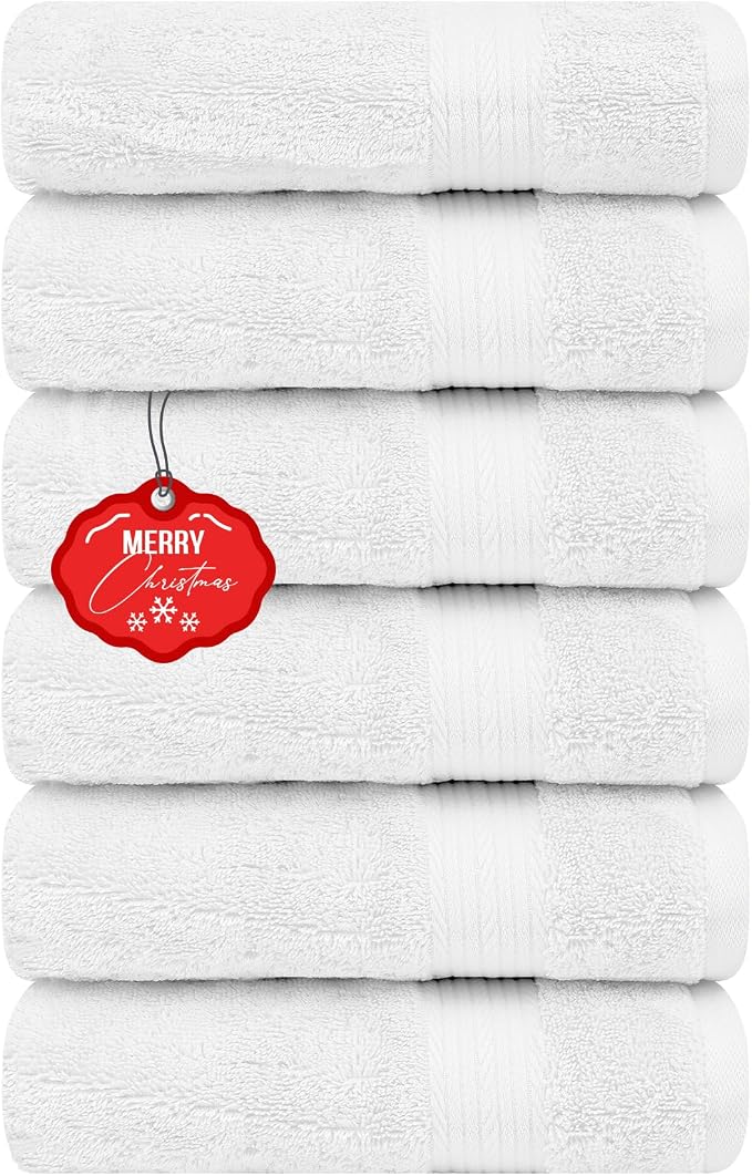 Ample Decor Hand Towel 18 X 28 Inch Pack of 6 600 GSM 100% Cotton, Soft by AmpleDecor