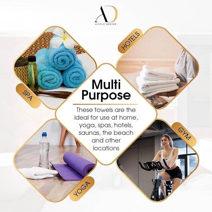 Ample Decor 100% Cotton Washcloths Set of 50 - Image 4