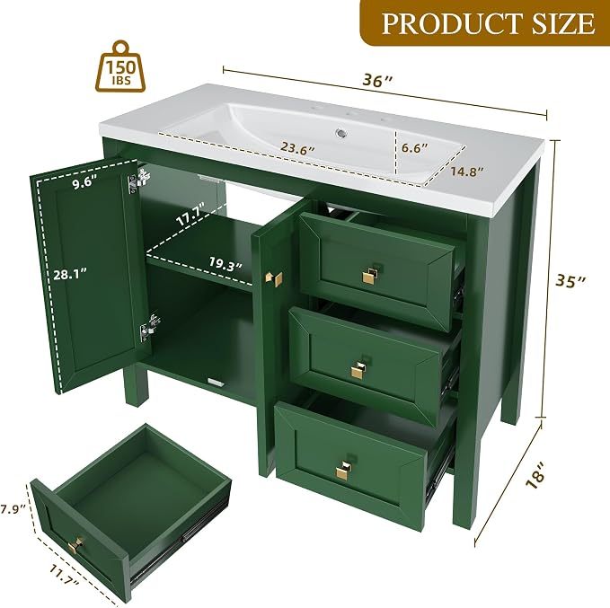 DWVO 36 Inch Bathroom Vanity - Image 2