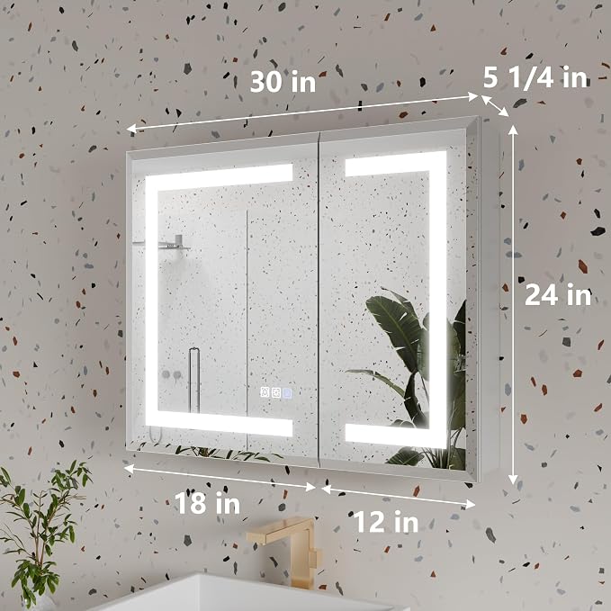 GroGro LED Lighted Bathroom Medicine Cabinet - Image 2