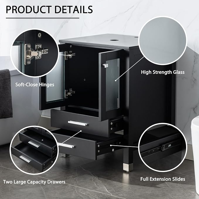 LUCKWIND 48" Bathroom Vanity Sink Combo, 24-inch Main Cabniet - Image 4