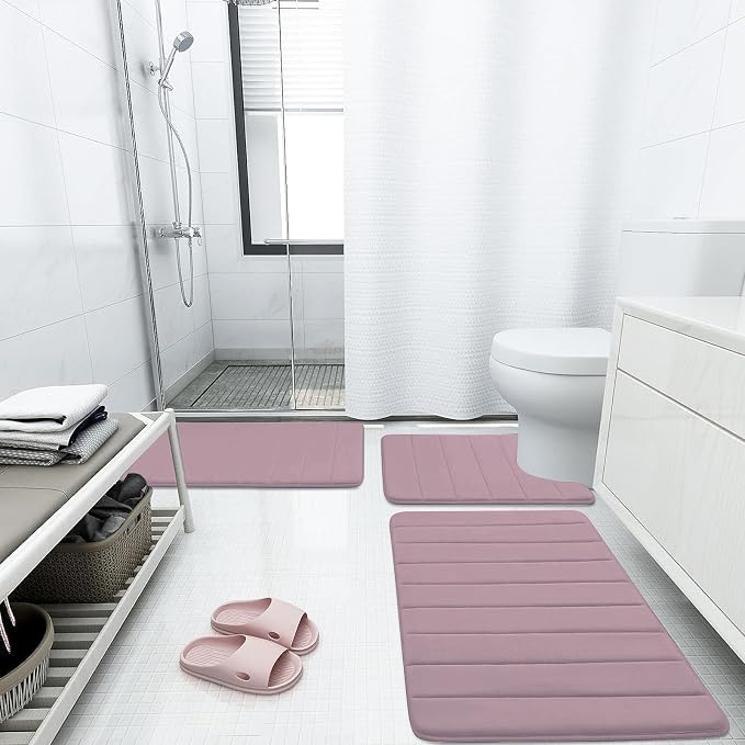 Buganda Memory Foam Bath Mat, Ultra Soft and Non-Slip Bathroom Rugs, Water - Image 2