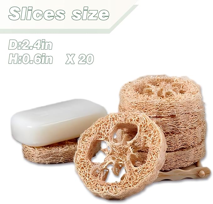 Natural Loofah Slices Cuts for Soap Making-20 Pack Organic Luffa Loofa Sponges - Image 4