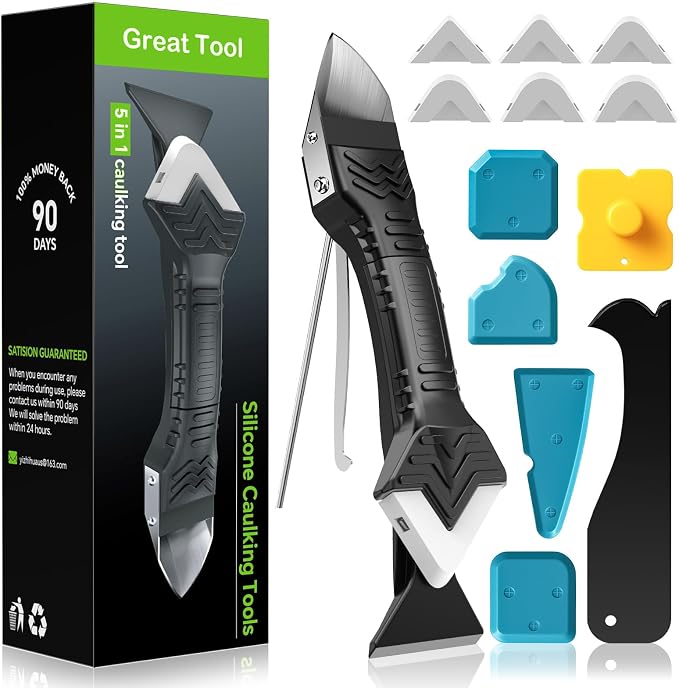 Silicone Caulking Tool, 5 in 1 Caulking Sealant Finishing Tool by Goopreen