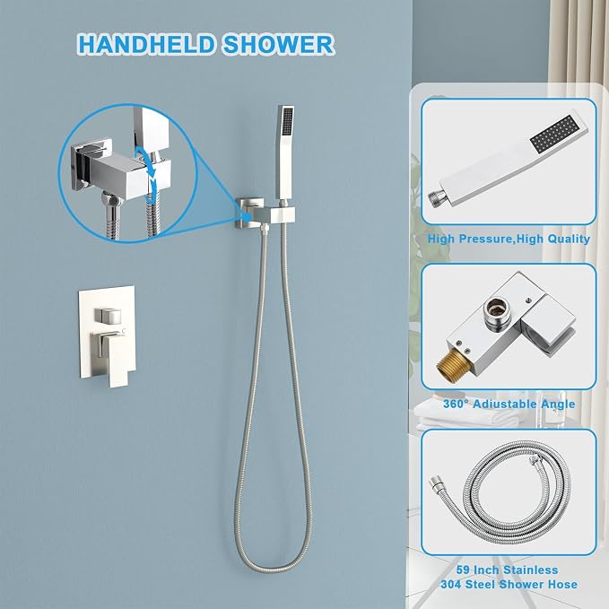Lordear Rain Shower System Wall Mounted Shower Faucet Set - Image 5