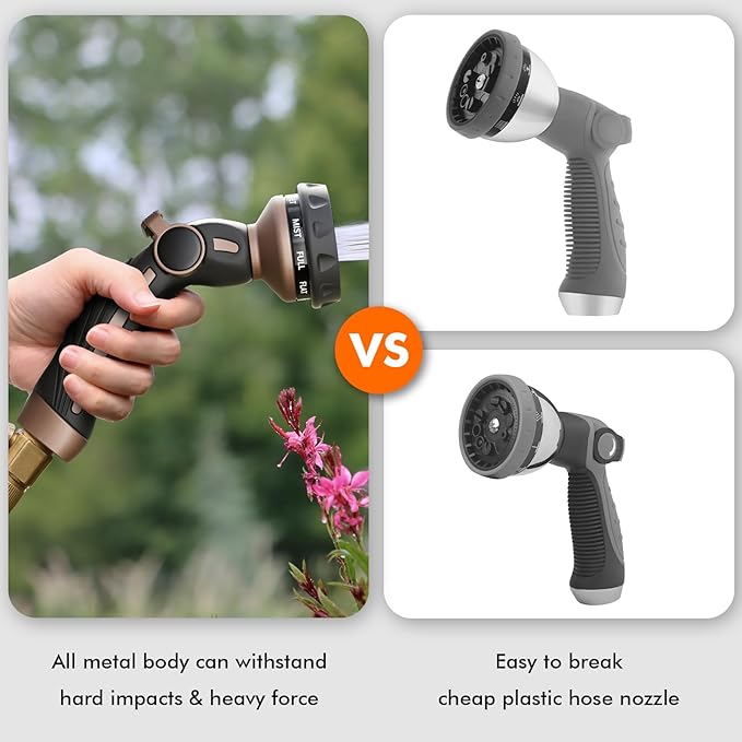 RESTMO Hose Nozzle Heavy Duty, Metal Water Hose Sprayer - Image 6