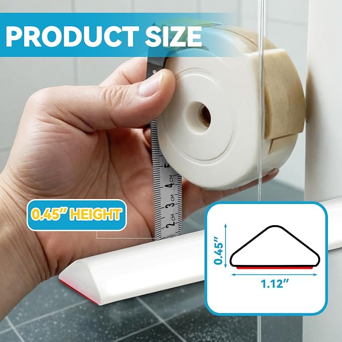 98'' Collapsible Shower Threshold Water Dam Shower Barrier Keeps Water Inside - Image 6