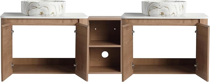 Malwee 72" Floating Bathroom Vanity - Image 8