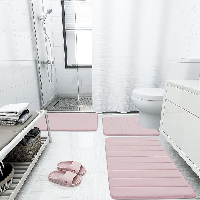 Buganda Memory Foam Bath Mat, Ultra Soft and Non-Slip Bathroom Rugs, Water - Image 6