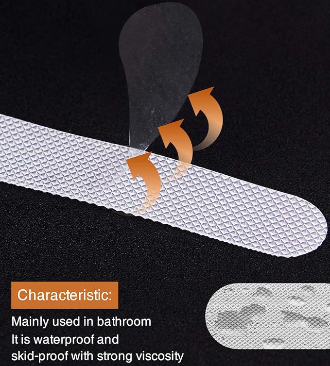 Original Anti Slip Shower Stickers, Safety Bathtub Strips Adhesive Decals - Image 2
