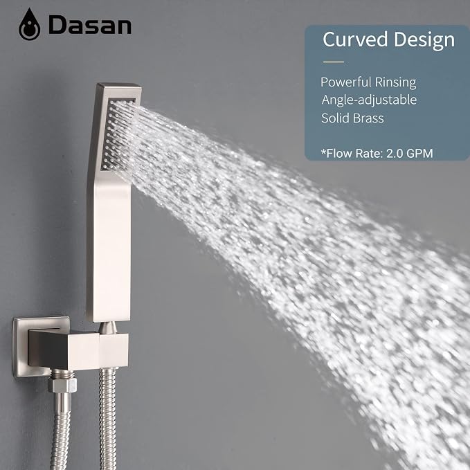 DASAN Tub Shower Faucets Sets Complete Brushed Nickel Bathtub Shower System - Image 4