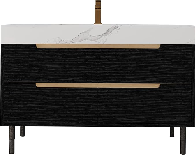 35.4" Bathroom Vanity with Sink Combo Set, Solid Wood Frame Bathroom Storage by Unknown