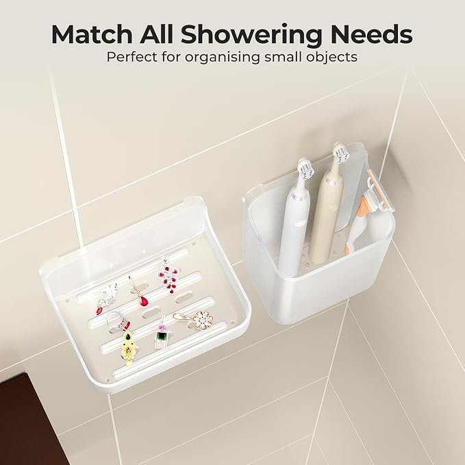Orimade Shower Caddy 4-Pack, No-Drill Adhesive Shelves - Image 3