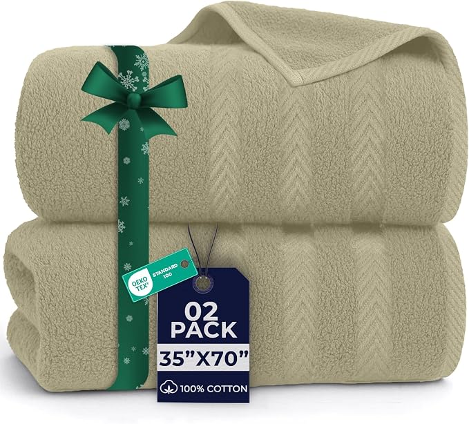 DAN RIVER 2 Pack Luxury Bath Sheets 35x70, 600 GSM, Soft & Quick Dry 100% Ring by DanRiver