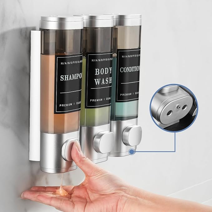 Shower Soap Dispenser Wall Mounted No Drill Shampoo Dispenser - Image 4