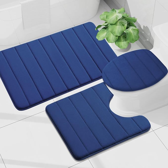 Buganda Memory Foam Bath Mat, Ultra Soft and Non-Slip Bathroom Rugs, Water - Image 7