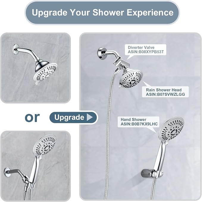 BRIGHT SHOWERS Shower Head Holder Wall Mount, Adjustable Handheld Shower Wand - Image 5